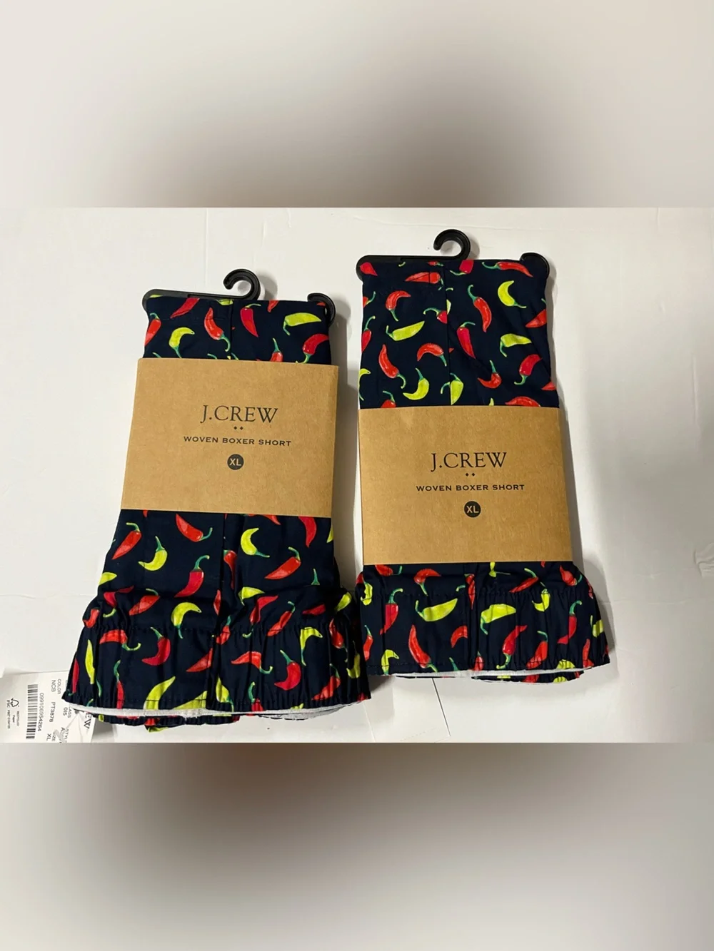 J Crew Men's Boxer Shorts‎ Red Hot Chili Allover Print 100% Cotton Large 2 Sets